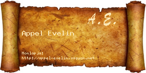 Appel Evelin névjegykártya